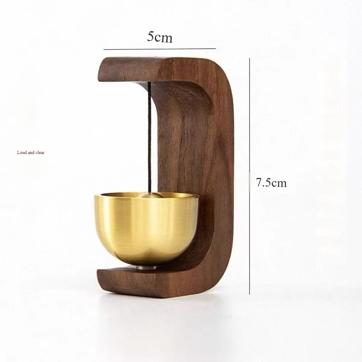 Wooden Doorbell Suction Wind Chime Door Opening Reminder Solid Wood Decor