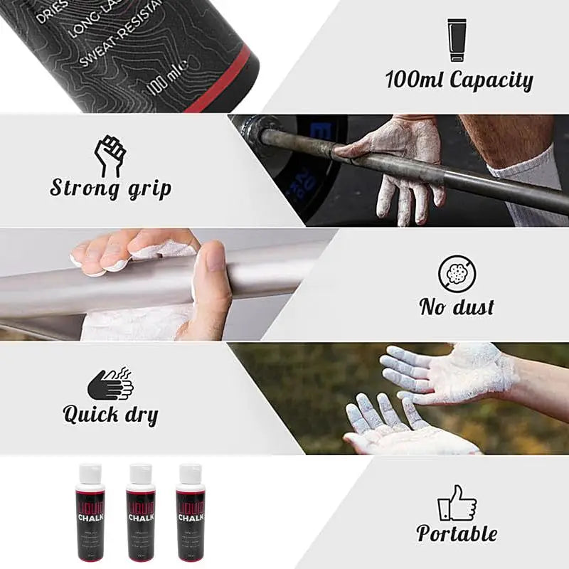 Liquid Chalk Grip Anti Slip Gym Weightlifting Climbing Magnesium Powder 50/100ml