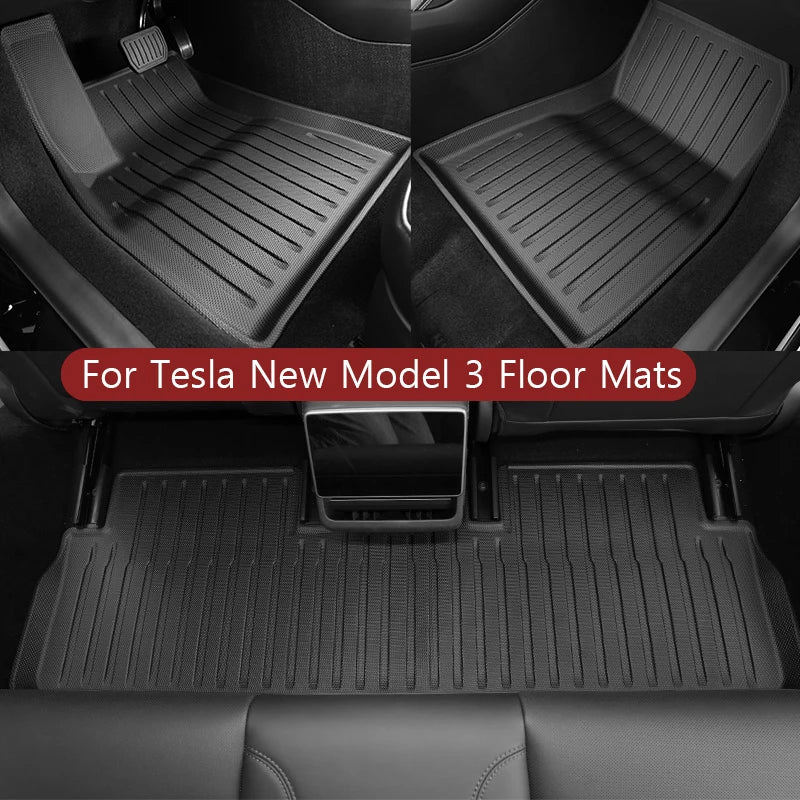 Tesla Model 3 Floor Mats 2024–2026 – Custom Fit Waterproof TPE Full Set