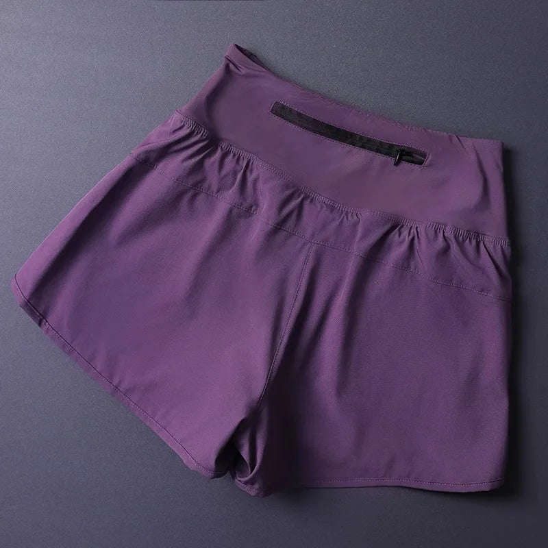 Women’s 2 in 1 Running Shorts with Pockets Lightweight Yoga Gym Shorts