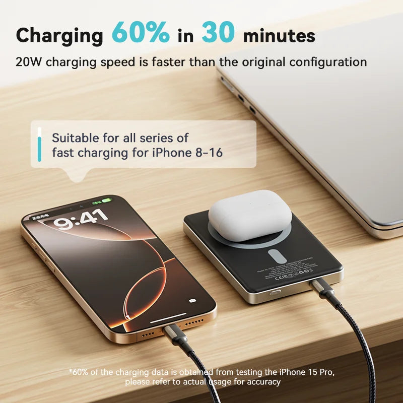 Power Bank 10000mAh Wireless Charger 20W Fast Charging Portable External Battery for iPhone 16 15 14 Pro Max MagSafe