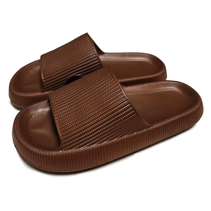 Cloud Cushion EVA Slippers Thick Sole 4cm Soft Anti Slip Bathroom Slides Comfortable Home Sandals for Men Women