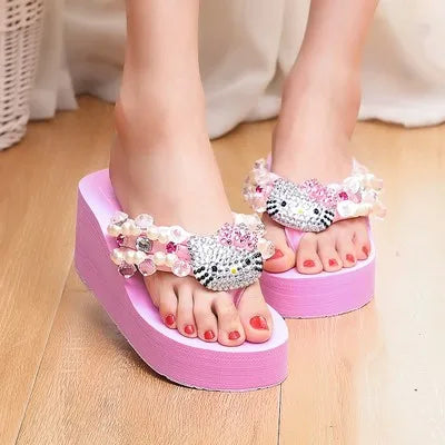 Hello Kitty Kawaii Platform Slide Sandals
