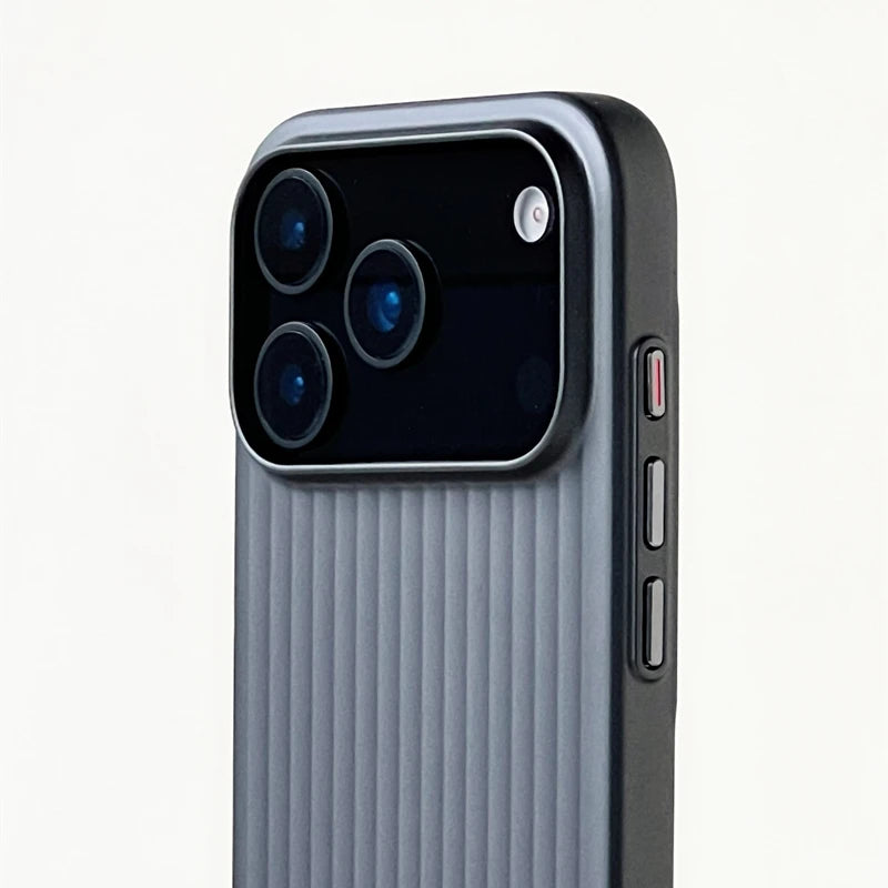 Plating 3D Luggage Stripes MagSafe Shockproof Matte iPhone Case