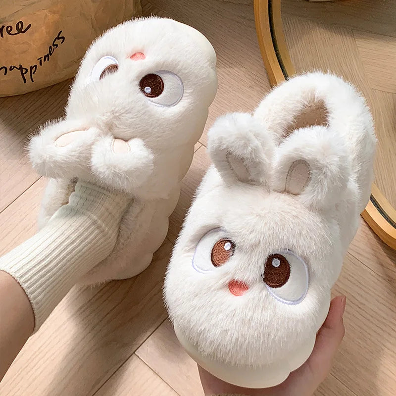 Women Winter Cotton Slippers Warm Plush Indoor Home Shoes