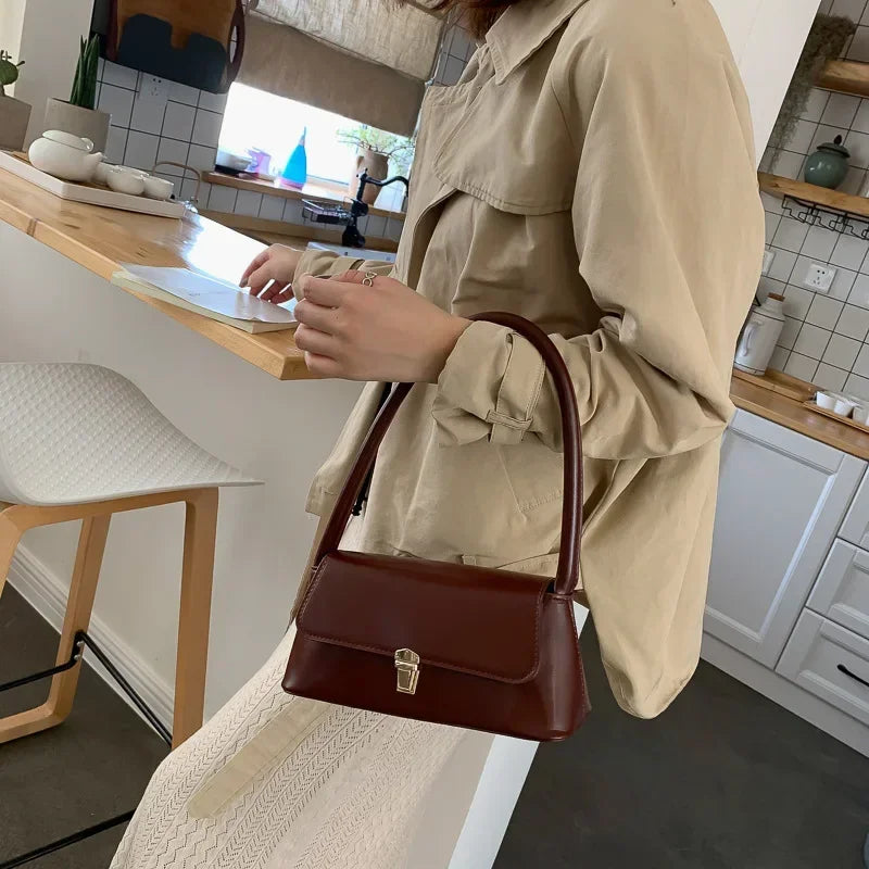 Women Crossbody Shoulder Bag Fashion Solid Color Underarm Purse
