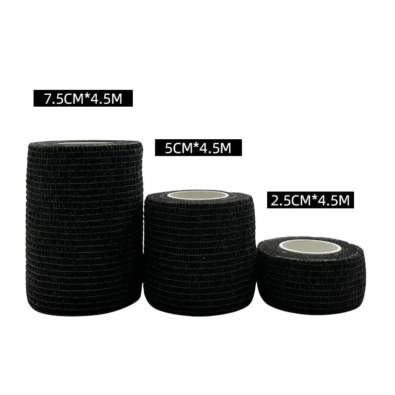 Self Adhesive Elastic Sports Bandage Black Cohesive Wrap Wrist Ankle Support Tape
