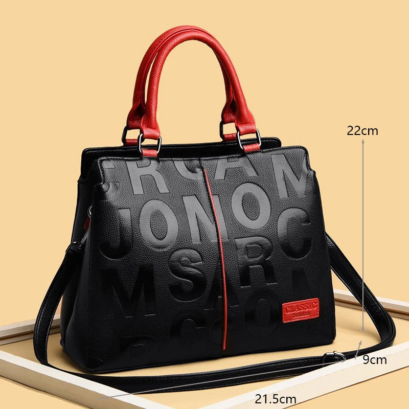 Women PU Leather Crossbody Tote Bag Large Capacity Handbag