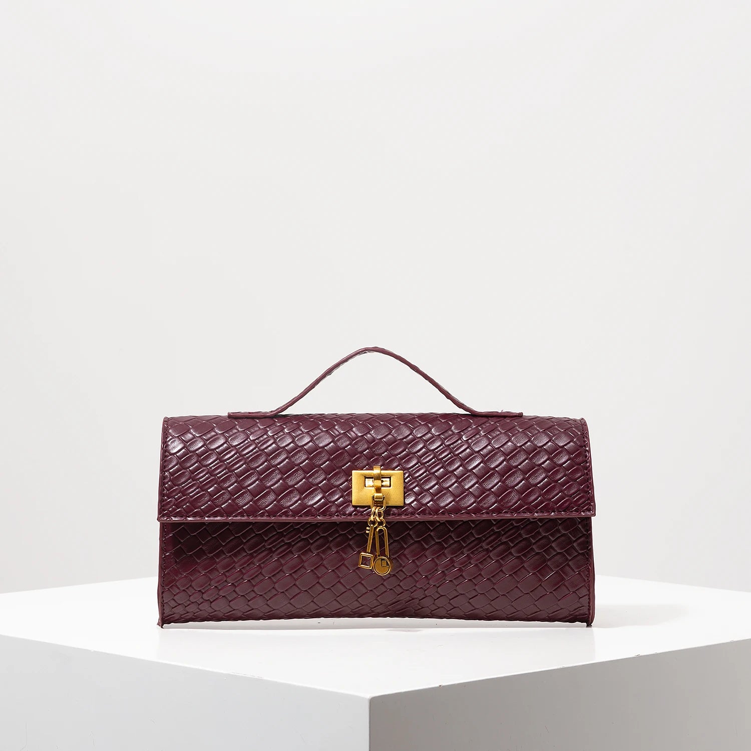 Women Burgundy Vintage Work Shoulder Bag Casual Business Handbag Gift Purse