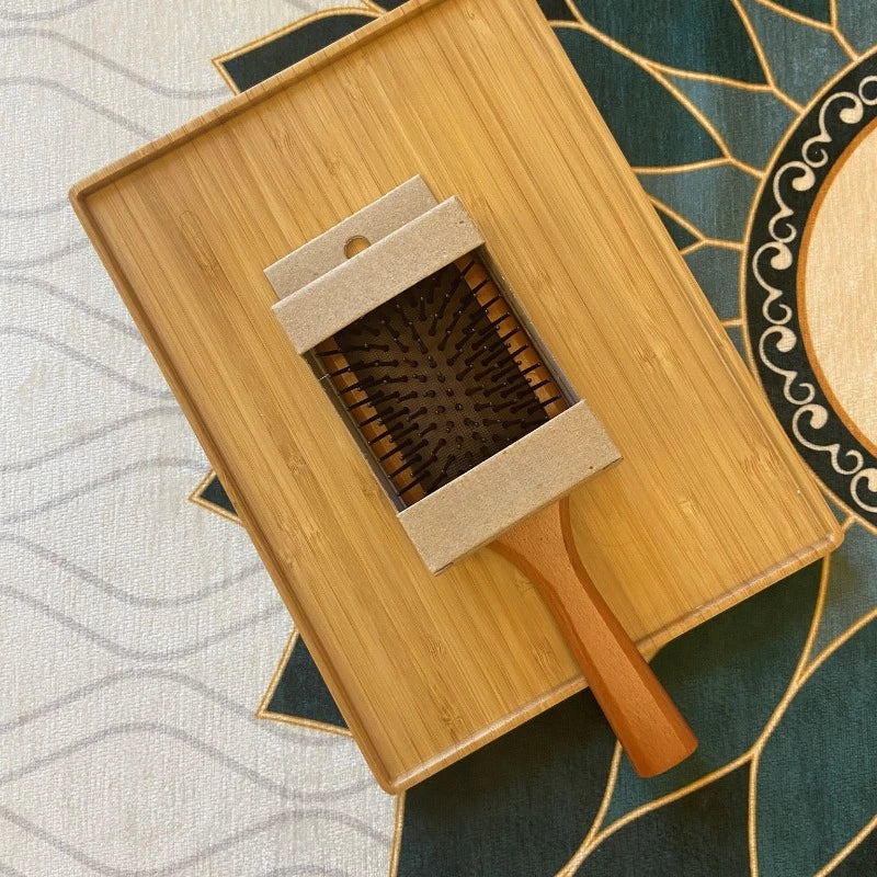 Wood Bamboo Hair Comb Air Cushion Scalp Massage Anti Hair Loss Brush