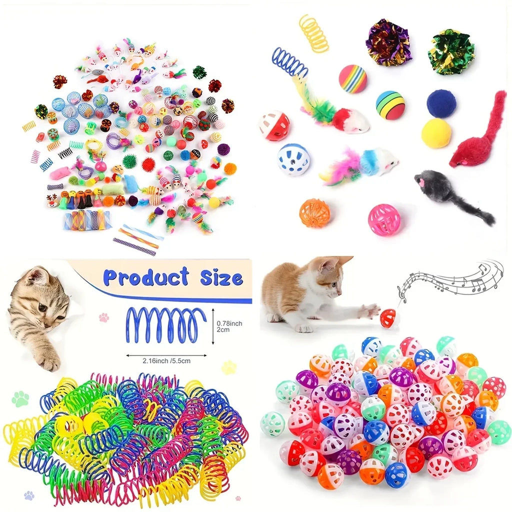Cat Toy Set Variety Pack – Interactive Toys for Indoor Cats (14/28/56PCS)