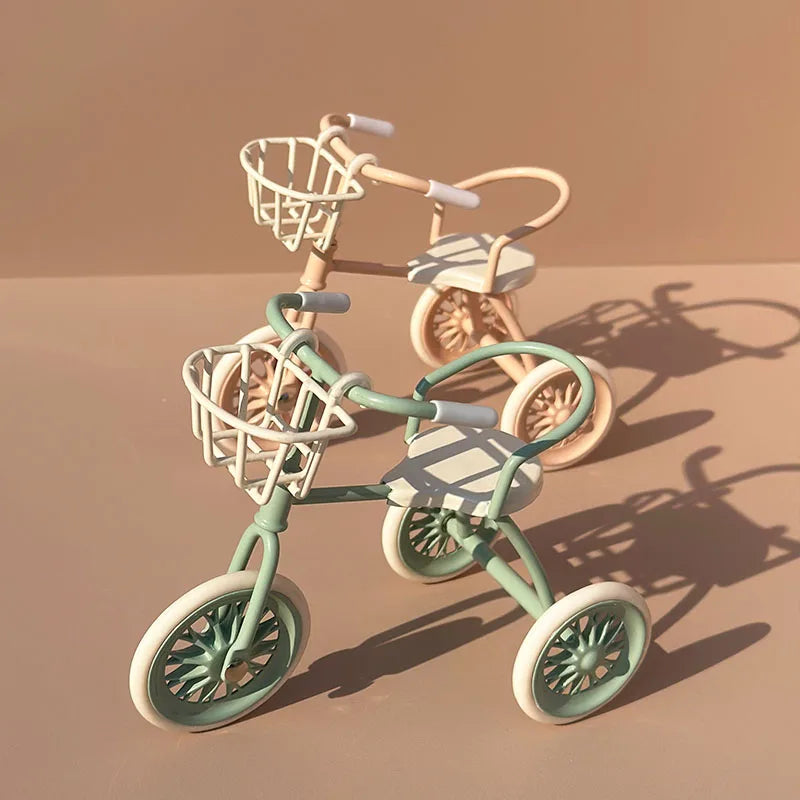 Miniature Iron Tricycle Realistic Bicycle Accessory Home Decor Gift