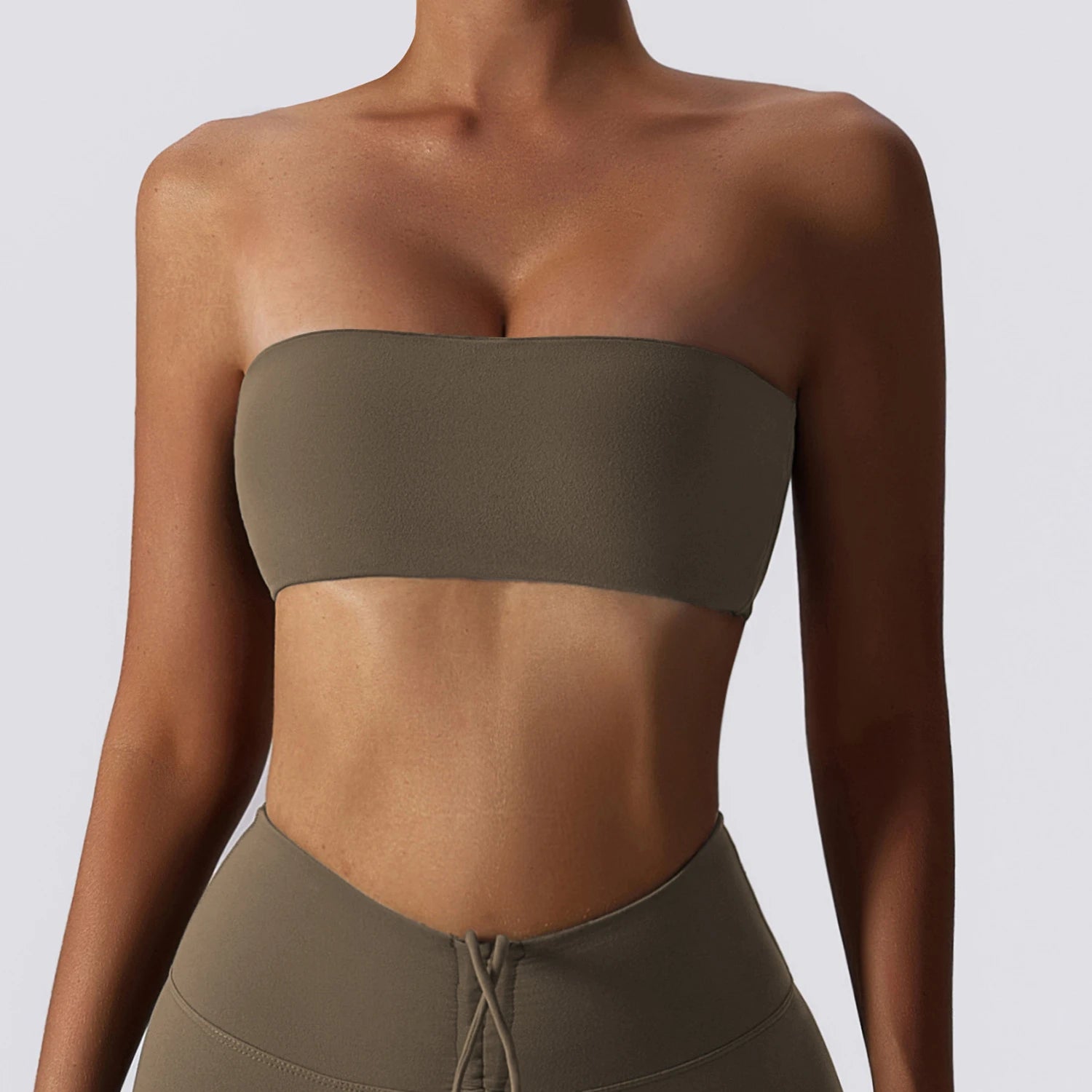Women Strapless Sports Bra Seamless Tube Top Fitness Yoga Workout Bra