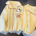 Sanrio Anime Pajama Set Hello Kitty Kuromi Cartoon Short Sleepwear Set Women