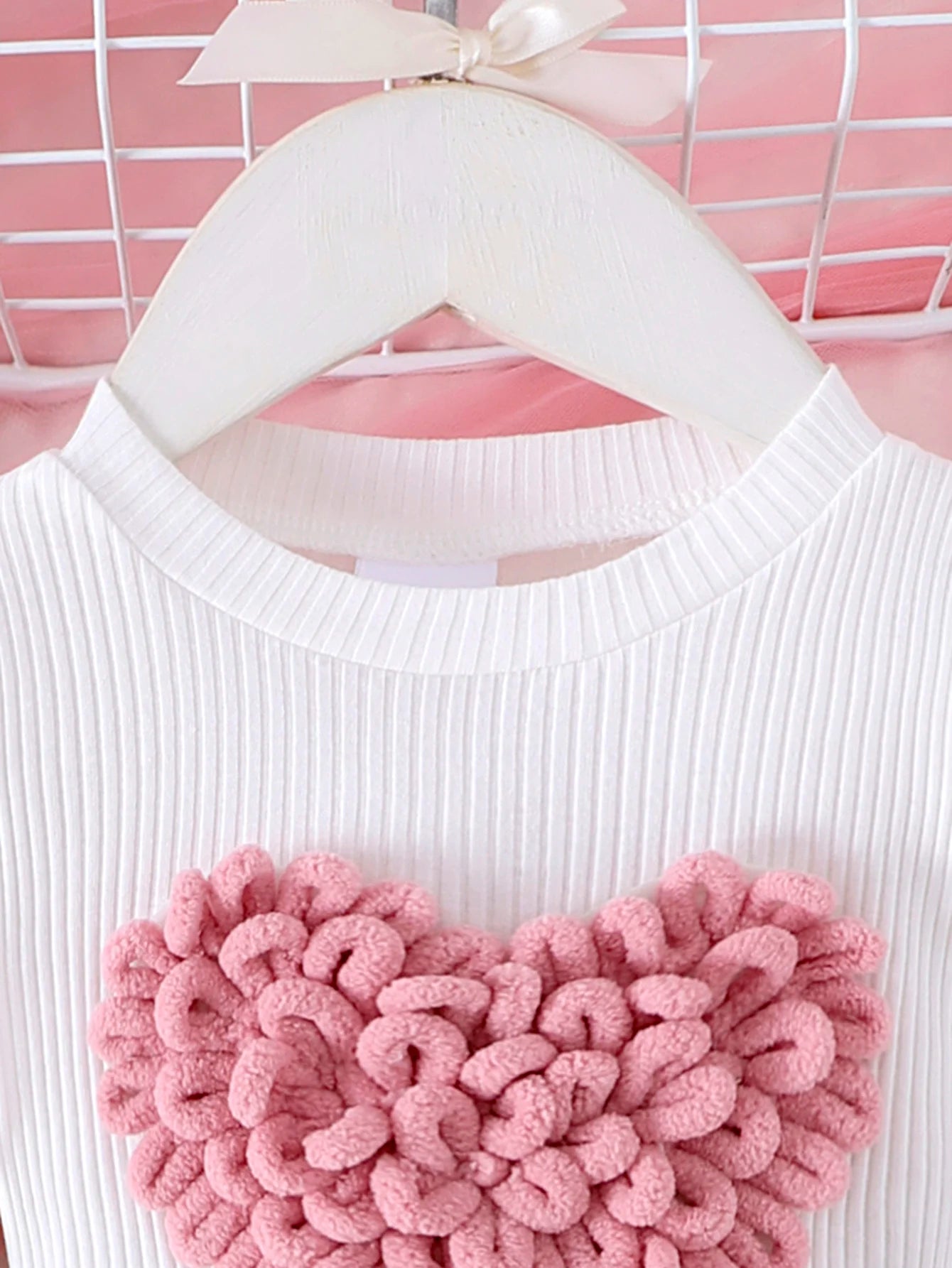 Baby Girl Pink Skirt Set Cute Bubble Sleeve Outfit 2PCS