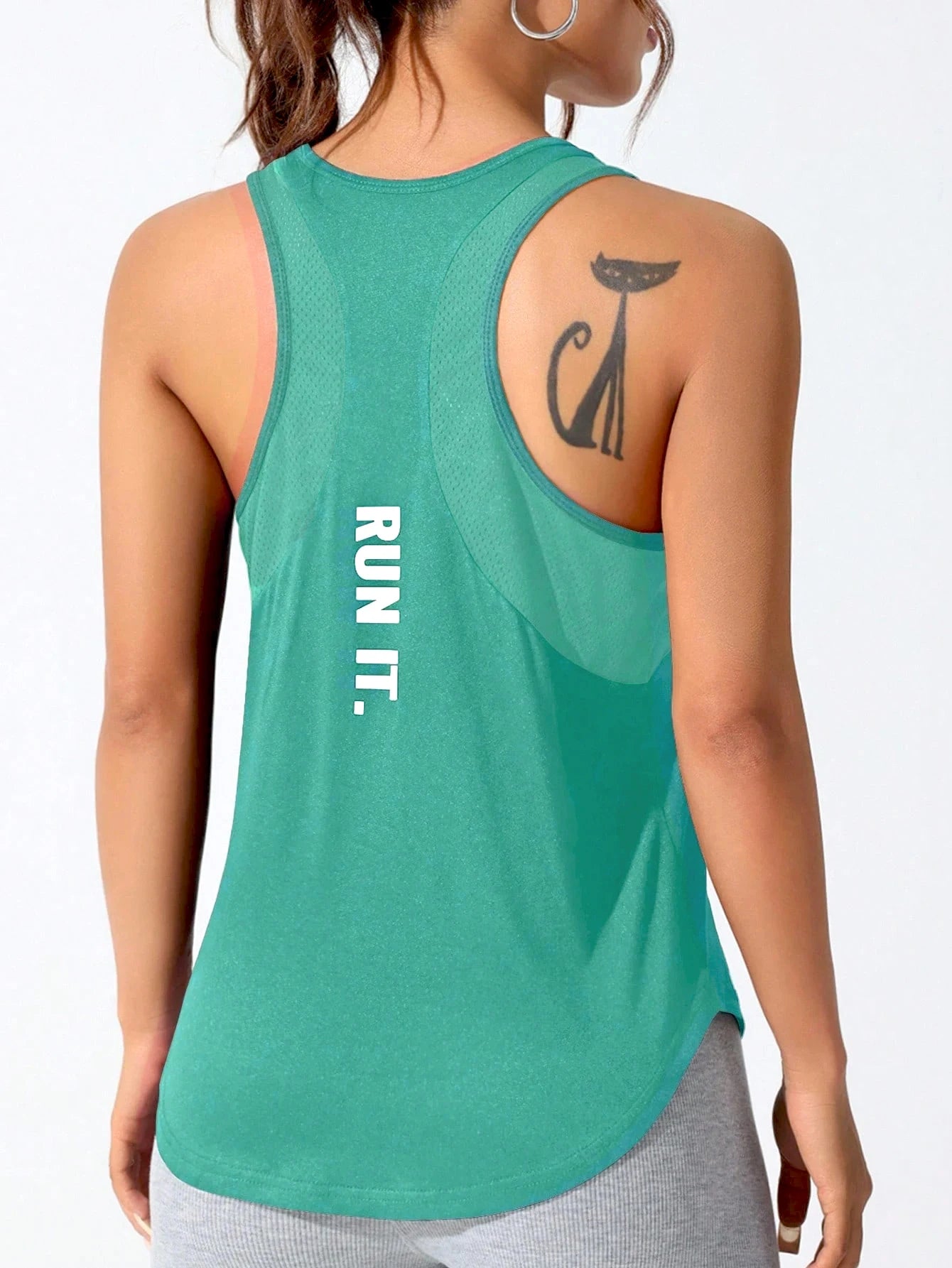 Women Quick Dry Gym Tank Top Breathable Mesh Workout Yoga Vest Sleeveless Fitness Shirt