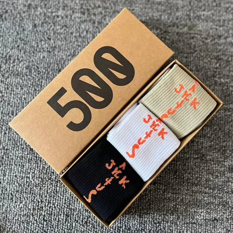 Cactus Jack Cotton Crew Socks Men 3 Pairs Box Free Shipping