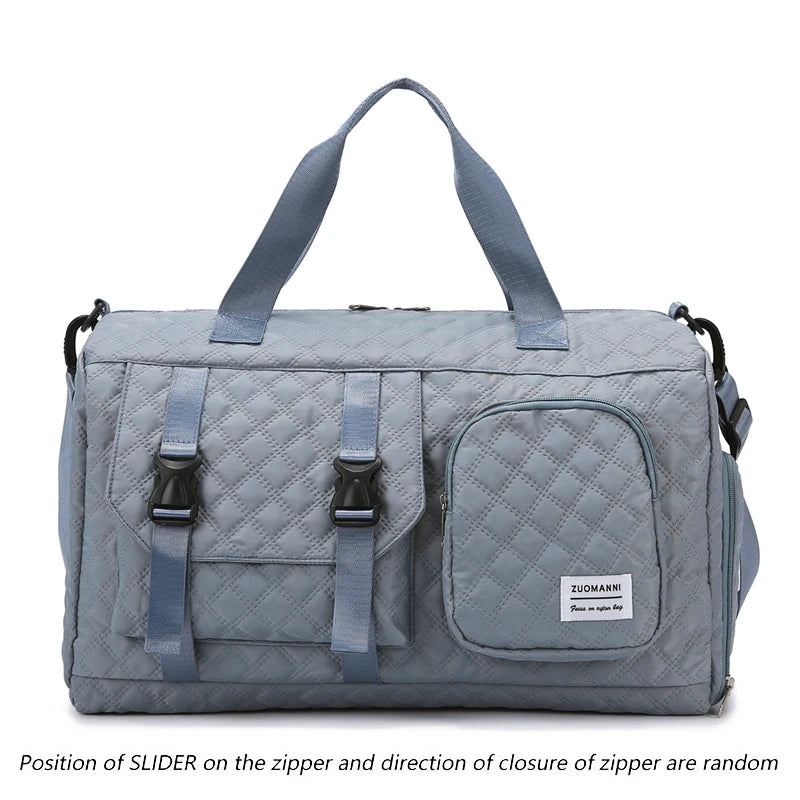 Quilted Travel Duffel Bag Women Large Capacity Gym Bag Waterproof Weekend Overnight Tote