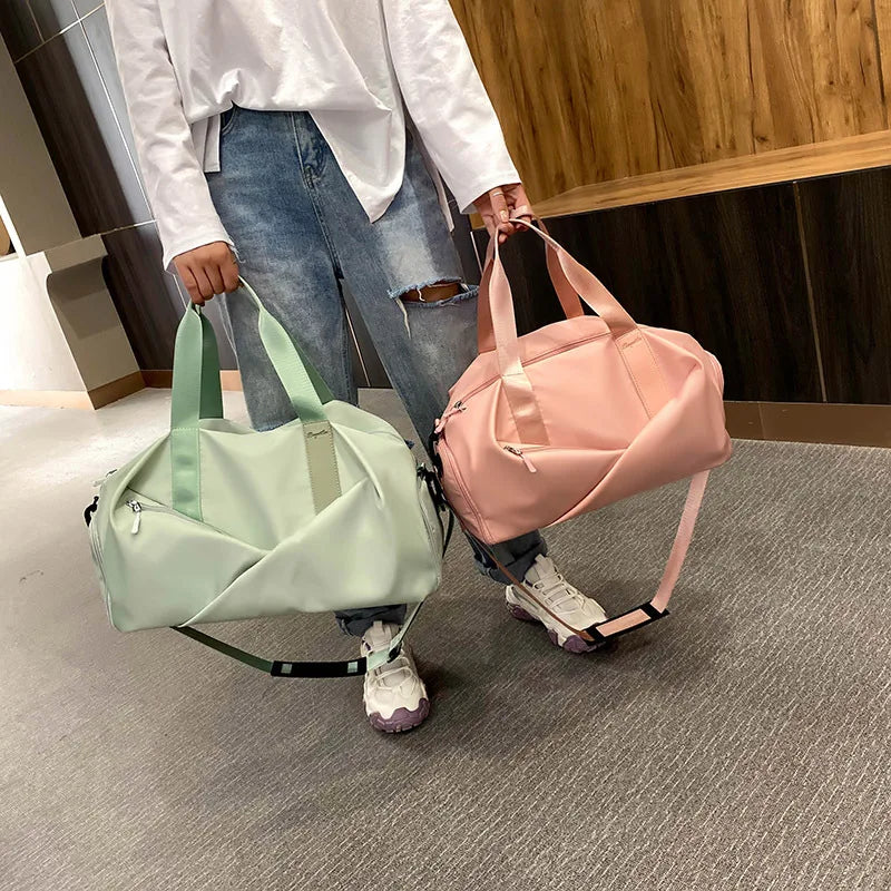 Women Gym Duffle Bag with Wet Pocket and Shoe Compartment