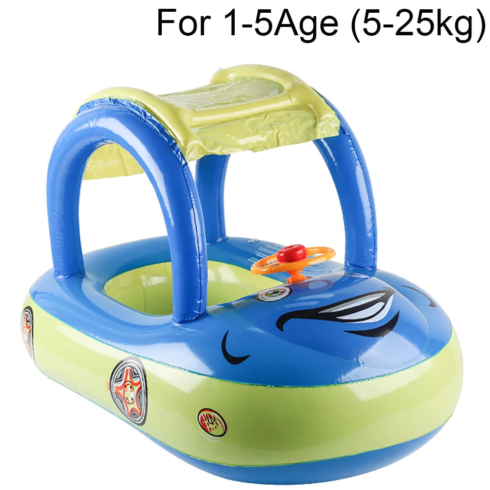 Kids Car Shape Swim Float Baby Swimming Ring Pool Float Toddler Beach Toy