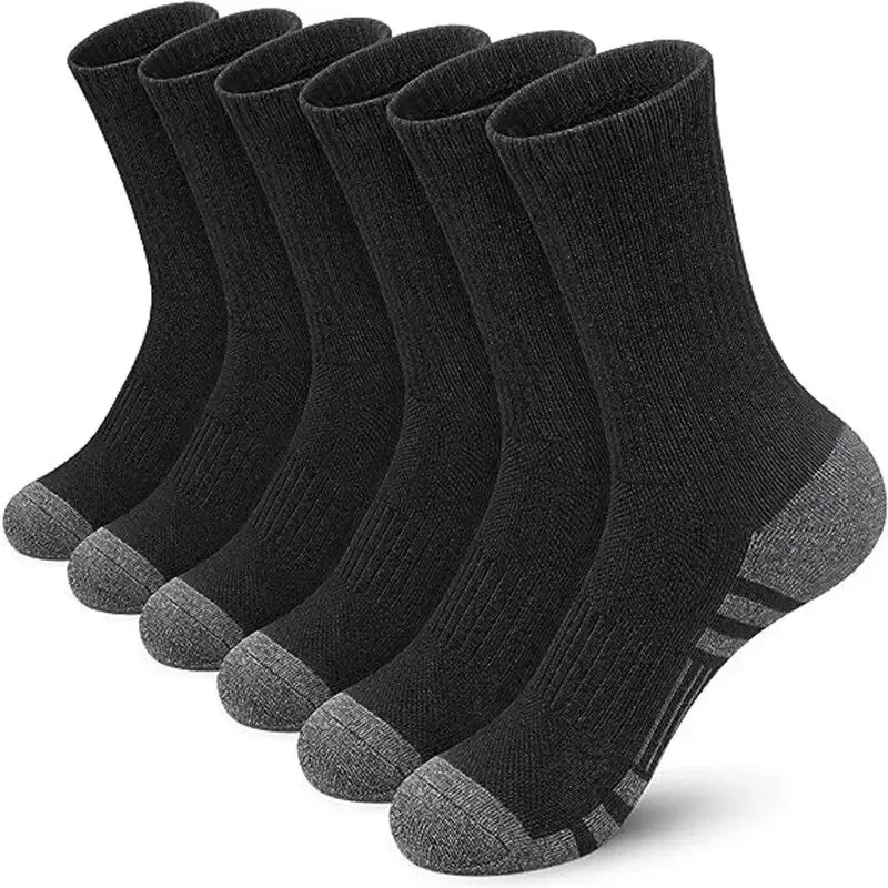 Men Outdoor Gym Socks High Grip Breathable Football Training Sports Socks 6–12 Pairs