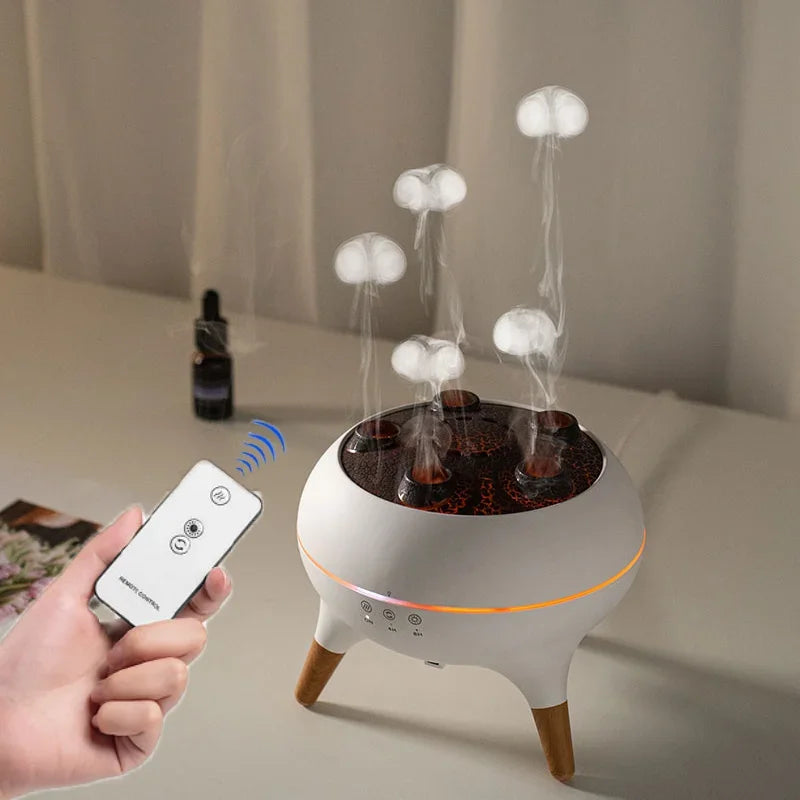 Jellyfish Air Humidifier 250ml Essential Oil Diffuser Remote 7 Color Night Light