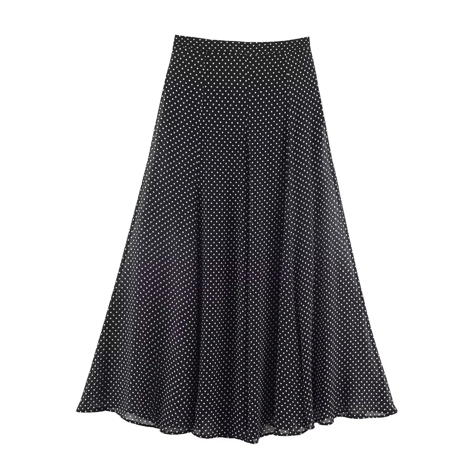 Polka Dot Midi Skirt Set for Women Bow Tie 2 Piece Outfit
