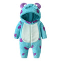 Baby Fleece Jumpsuit Hooded Winter Romper Warm Thick Infant Snowsuit 0-3Y