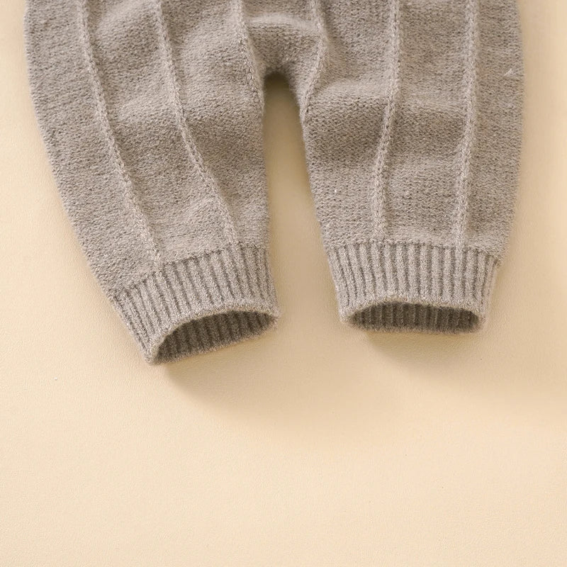 Baby Knitted Sleeveless Romper and Hat Set