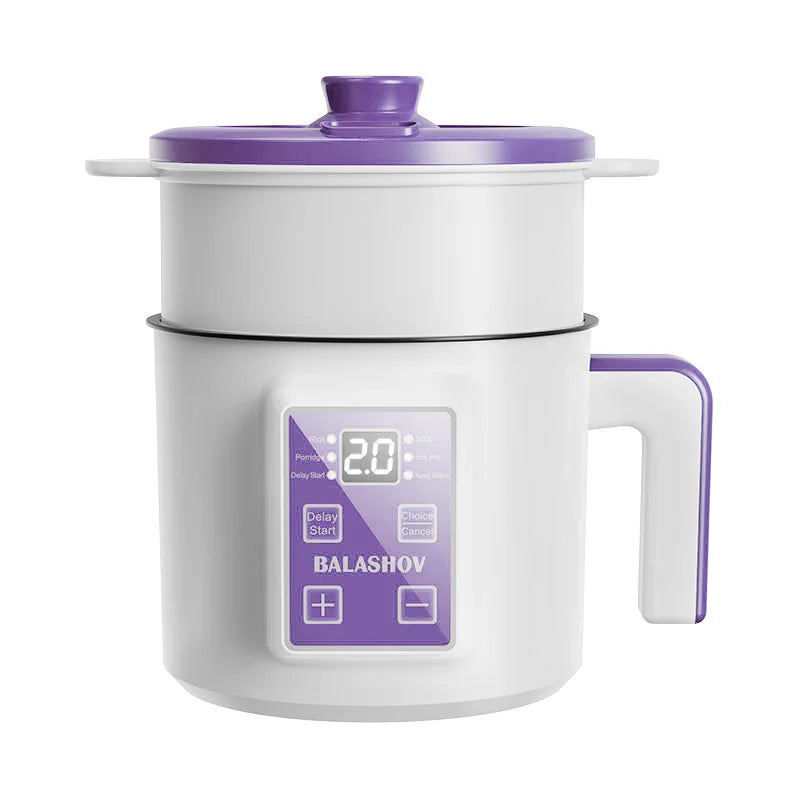 1.7L Electric Rice Cooker Non-Stick Multi Cooker Double Layer Steamer Home Use