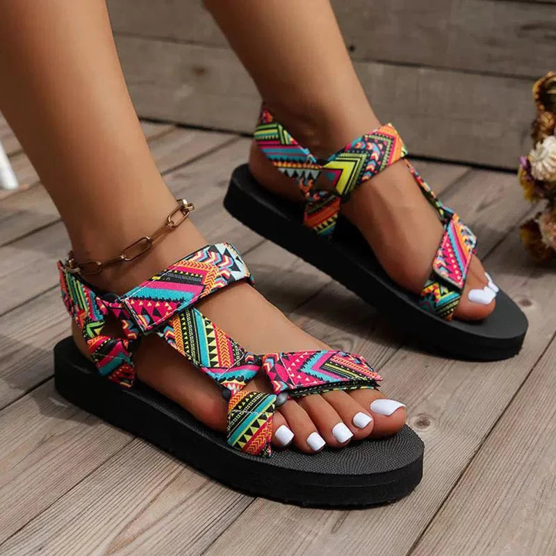Boho Colorful Rope Sandals Women Casual Summer Anti Slip Beach Shoes