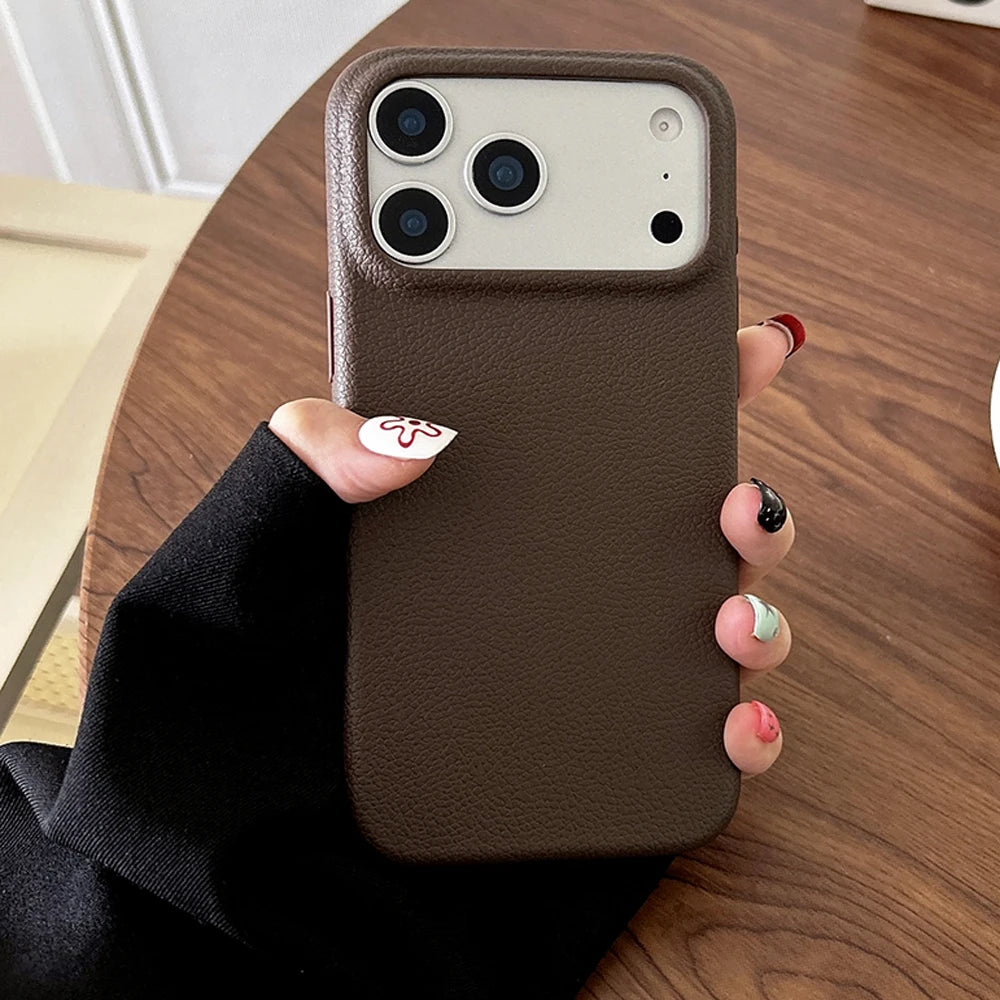 Leather Texture Shockproof Soft TPU iPhone Case