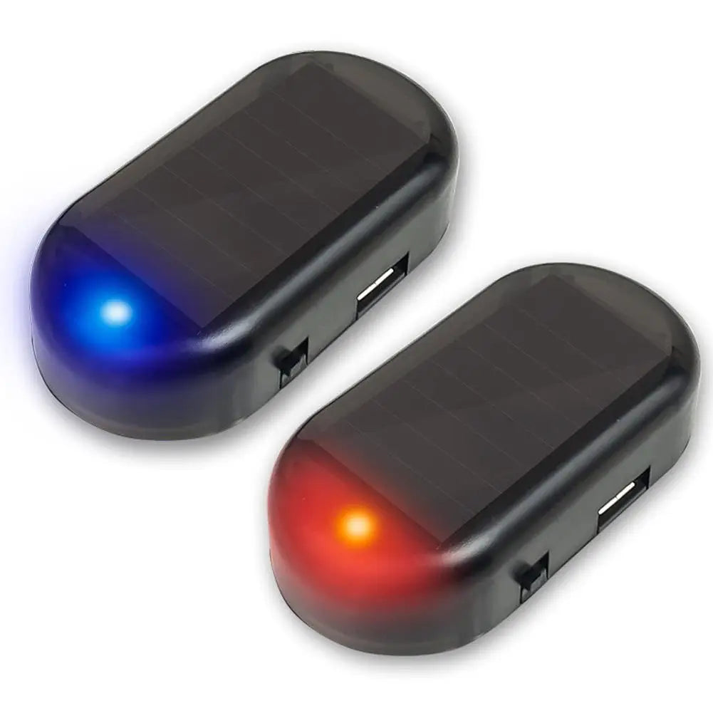 Solar Car Anti-Theft LED Light – Fake Security Alarm Flashing Warning Light for Dashboard