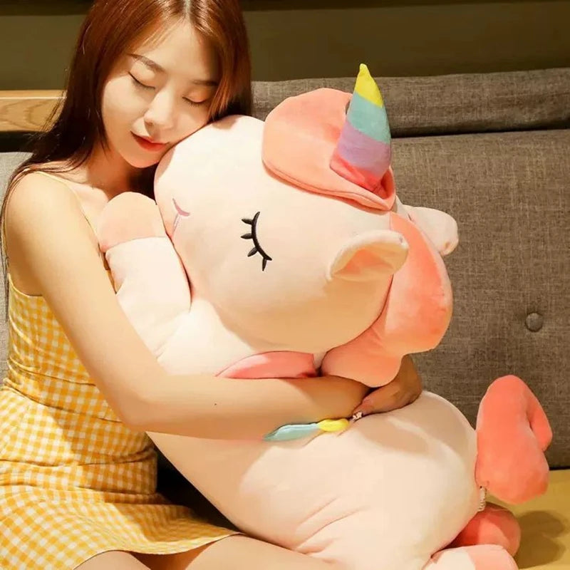 Giant Unicorn Plush Toy Soft Rainbow Pony Stuffed Animal Pillow Cute Kawaii Unicorn Doll for Kids Gift
