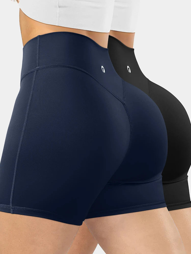 Women’s High Waist Breathable Yoga Shorts Elastic Running Gym Workout Shorts