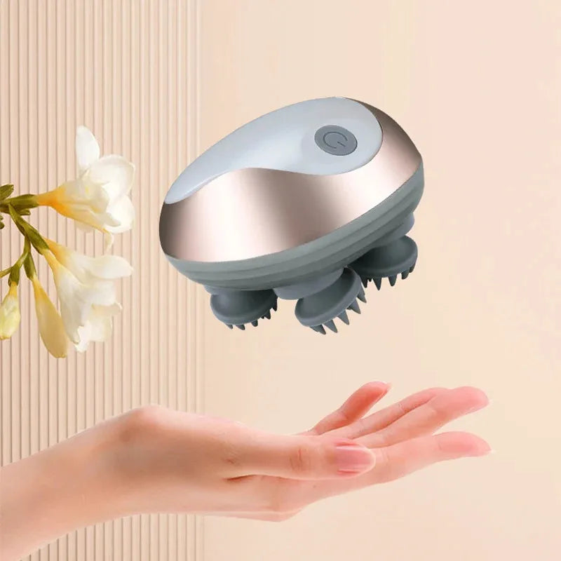 Mini Electric Scalp Massager Magnetic Rechargeable Deep Kneading Relaxation
