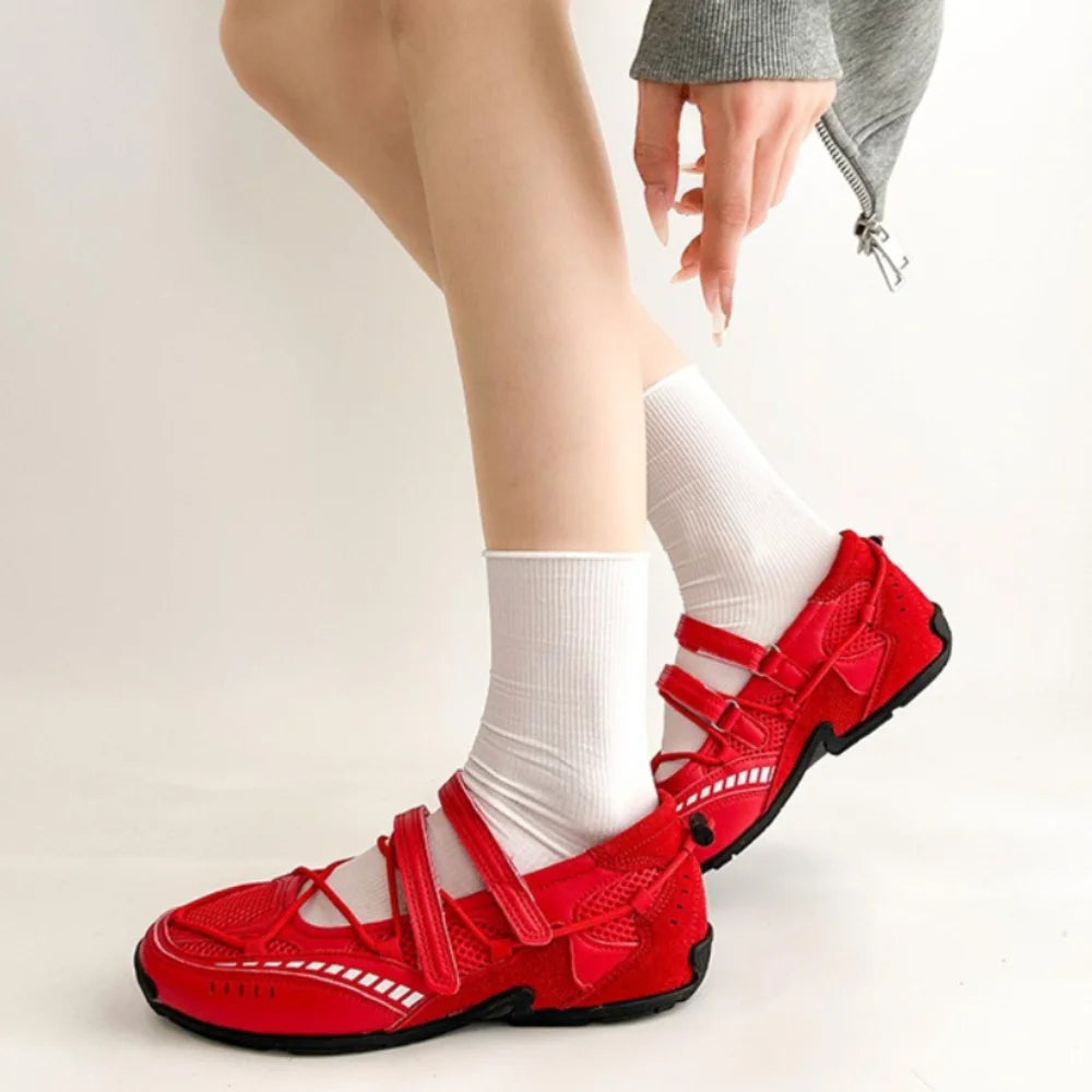 Breathable Mesh Mary Jane Sneakers for Women Summer Shoes