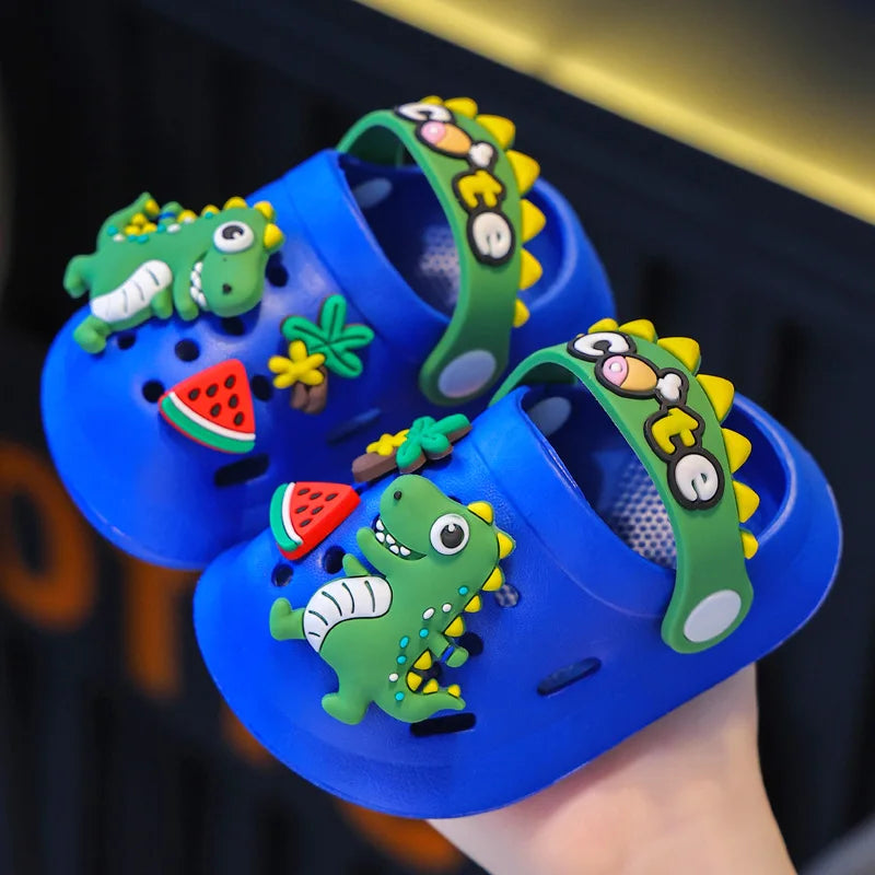 Kids Dinosaur Clogs Sandals Anti Slip Cartoon Summer Beach Shoes for Boys and Girls