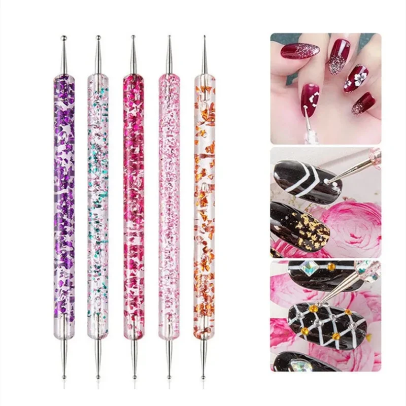 Nail Art Dotting Tools Set – Dual-ended Rhinestone Nail Design Pens for DIY Manicure
