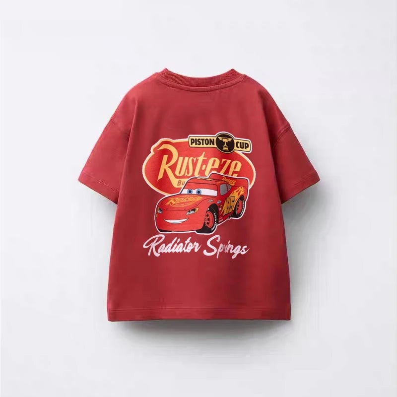 Toddler Cartoon Car T Shirt Cotton Summer Tee