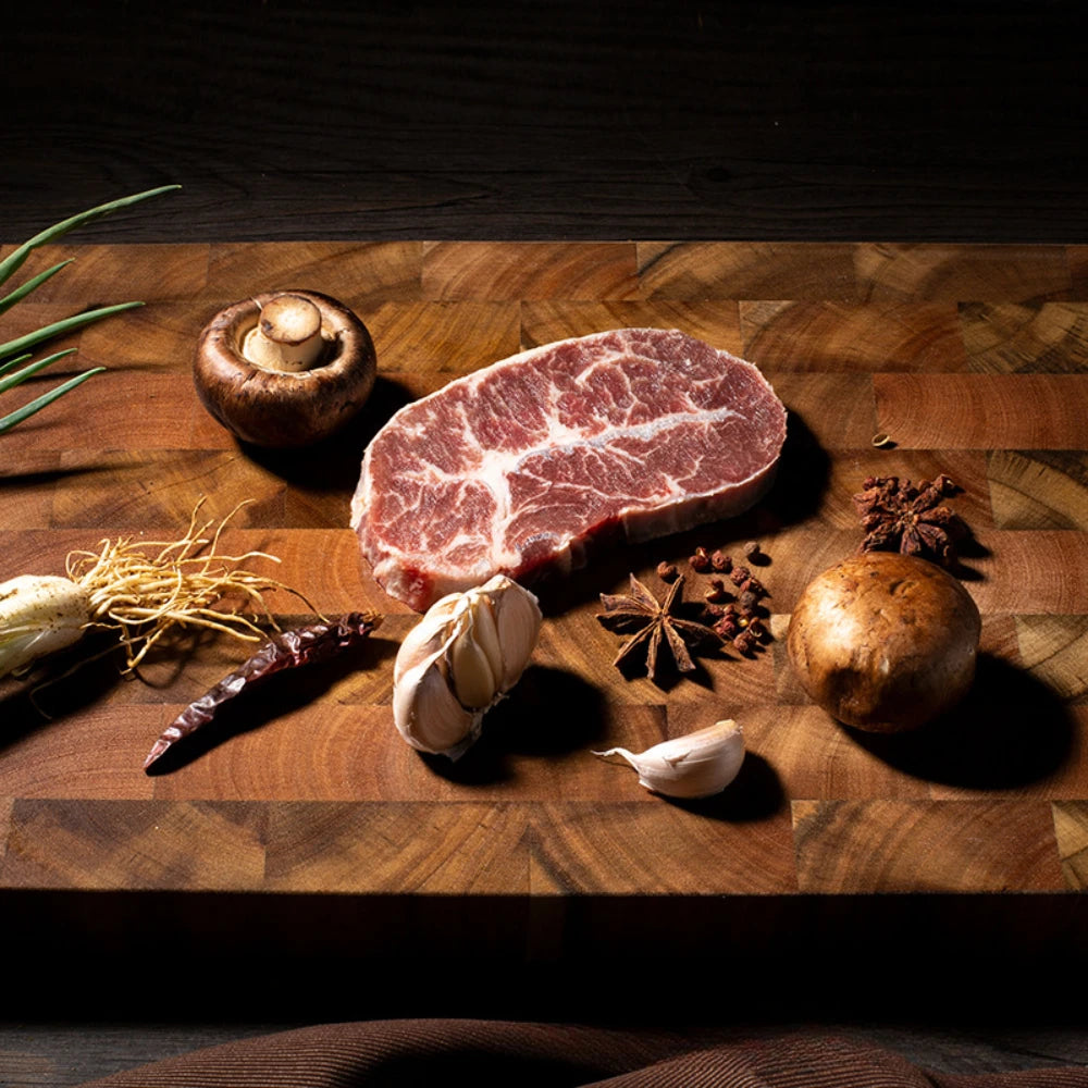 Acacia Wood Cutting Board Double Sided Chopping Board Drain Water Design