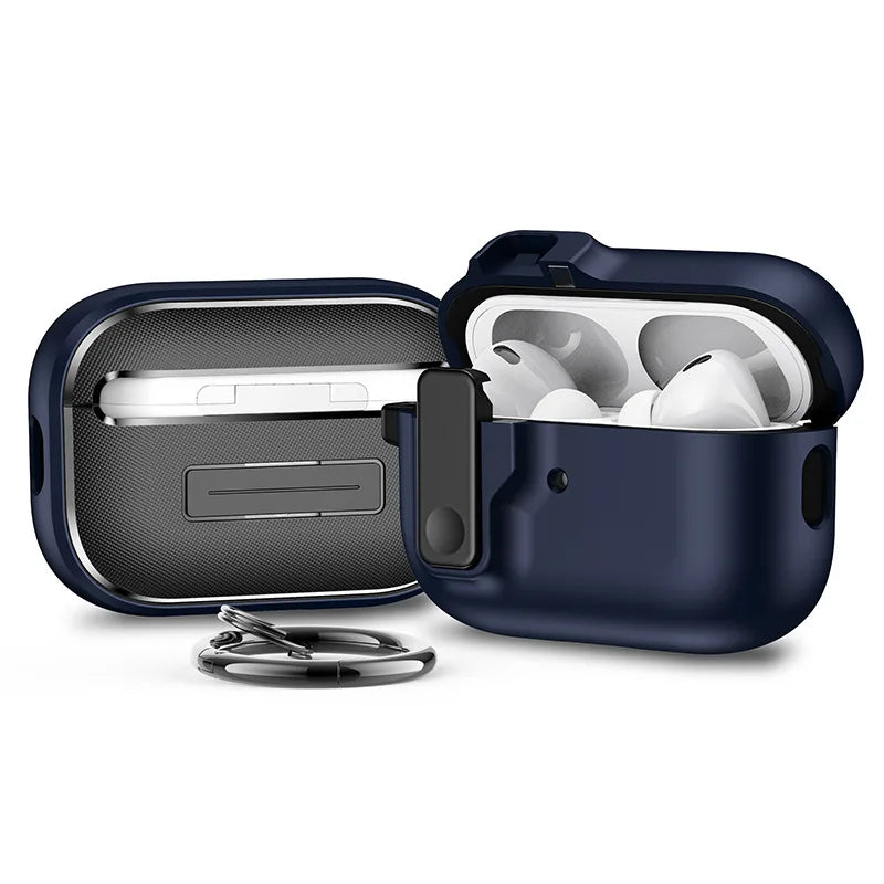 AirPods 4/3/Pro Case Shockproof Protective Cover with Lock Buckle & Keychain Silicone Sleeve