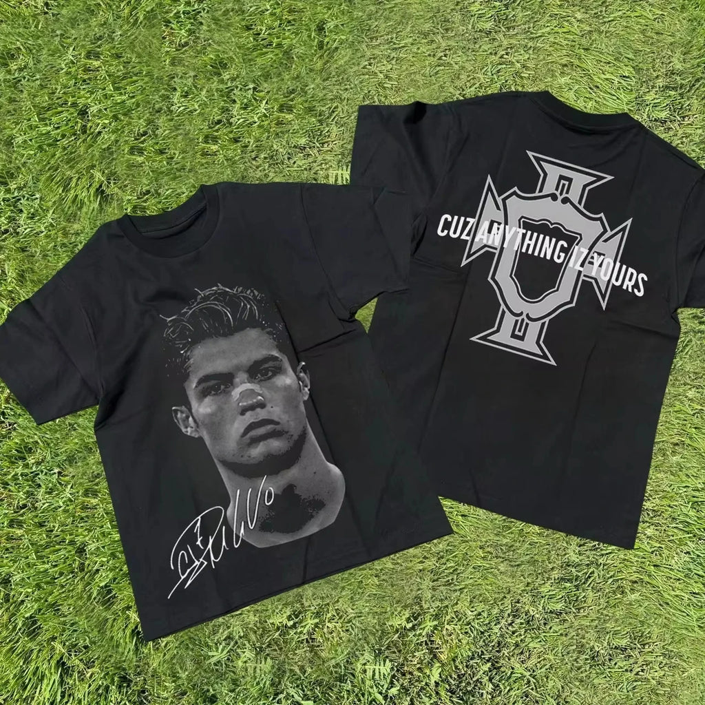Ronaldo, Neymar & Messi Graphic Print Cotton Shirt