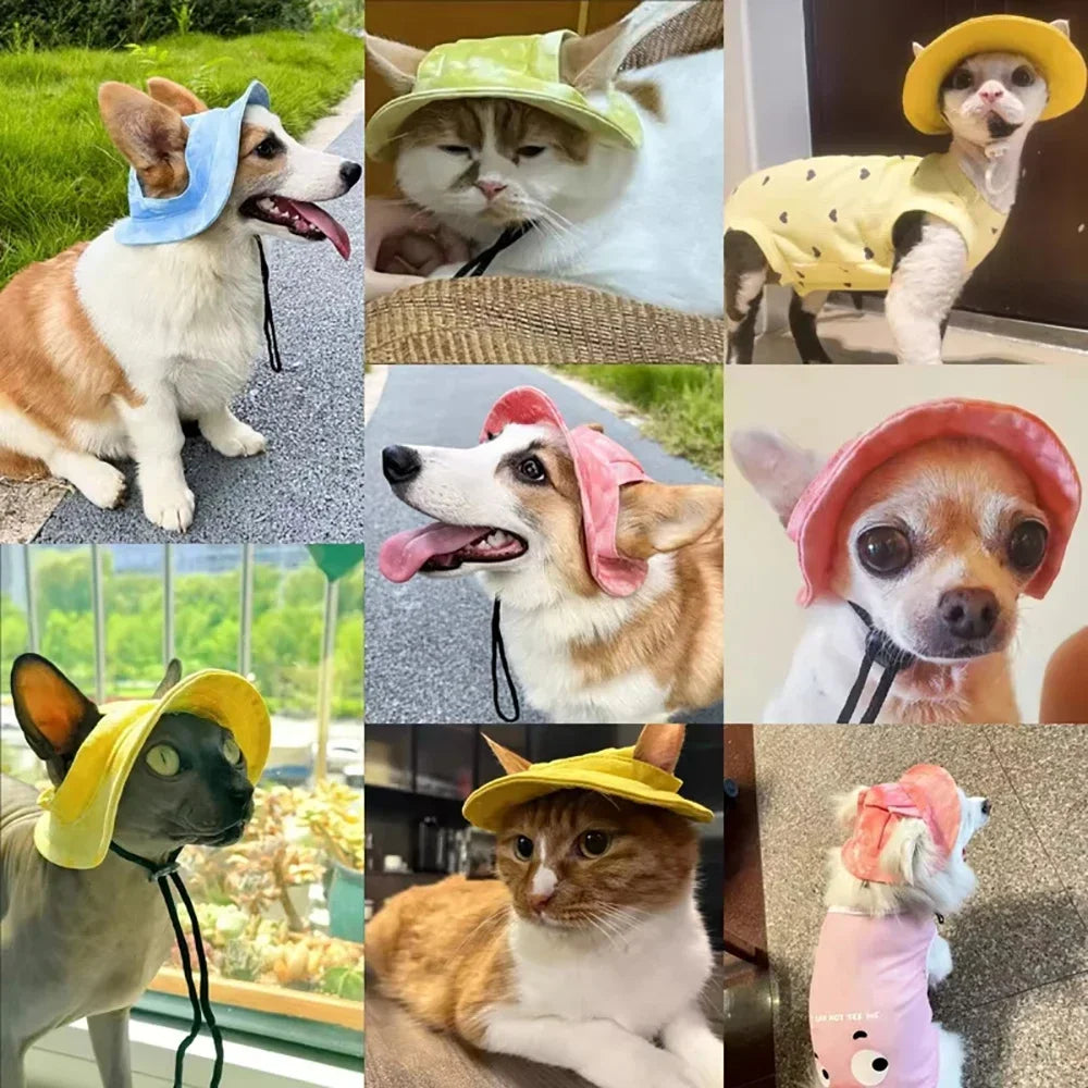 Adjustable Pet Baseball Cap with Ear Holes for Small Medium Dogs Cats
