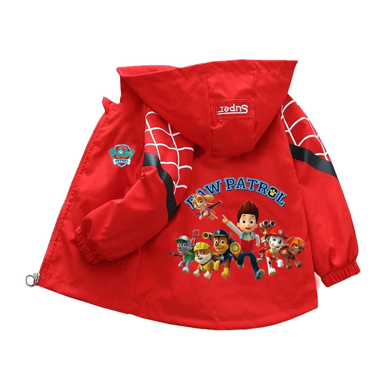 Kids Cartoon Rescue Pup Hooded Jacket Spring Autumn Sports Coat 1 to 10 Years