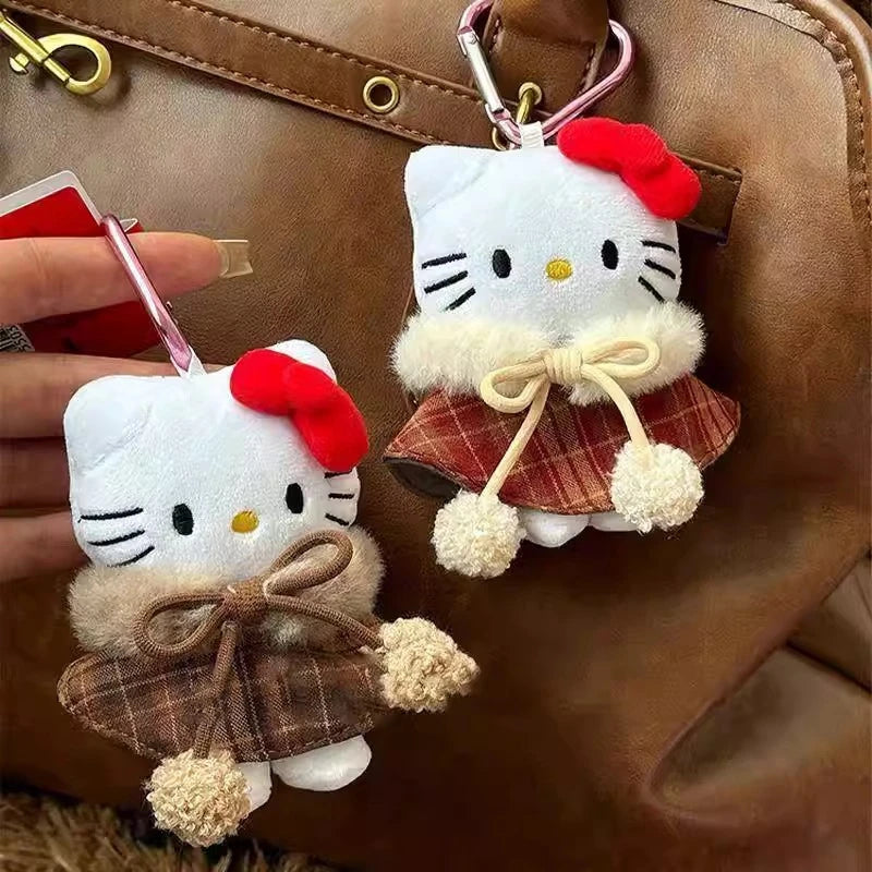 Cute Cat Plush Keychain Bag Charm for Girls