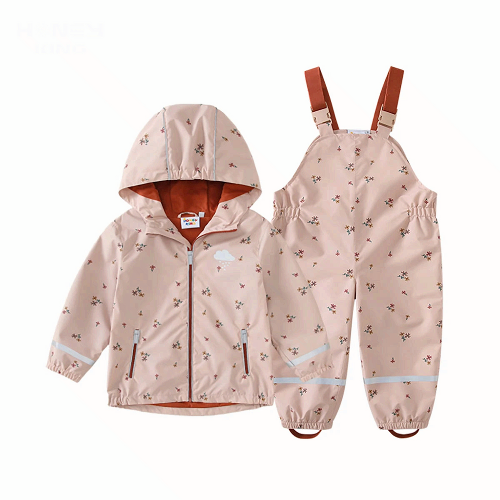 Kids Waterproof Raincoat Set Jacket & Pants Jumpsuit Suit Outdoor Clothing