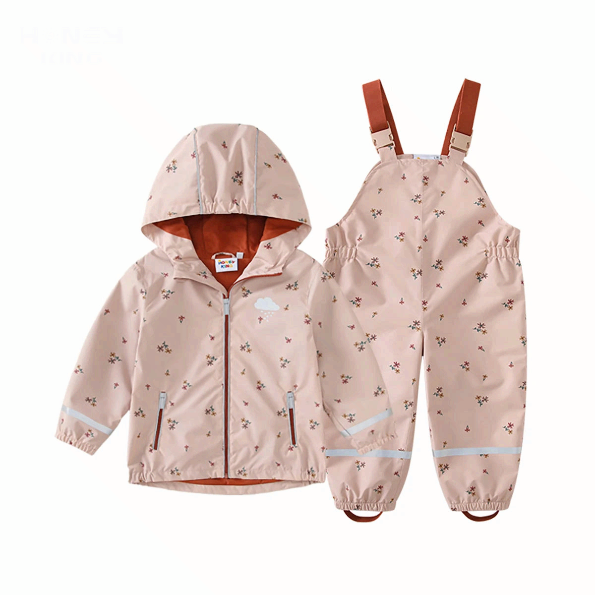 Kids Waterproof Raincoat Set Jacket & Pants Jumpsuit Suit Outdoor Clothing