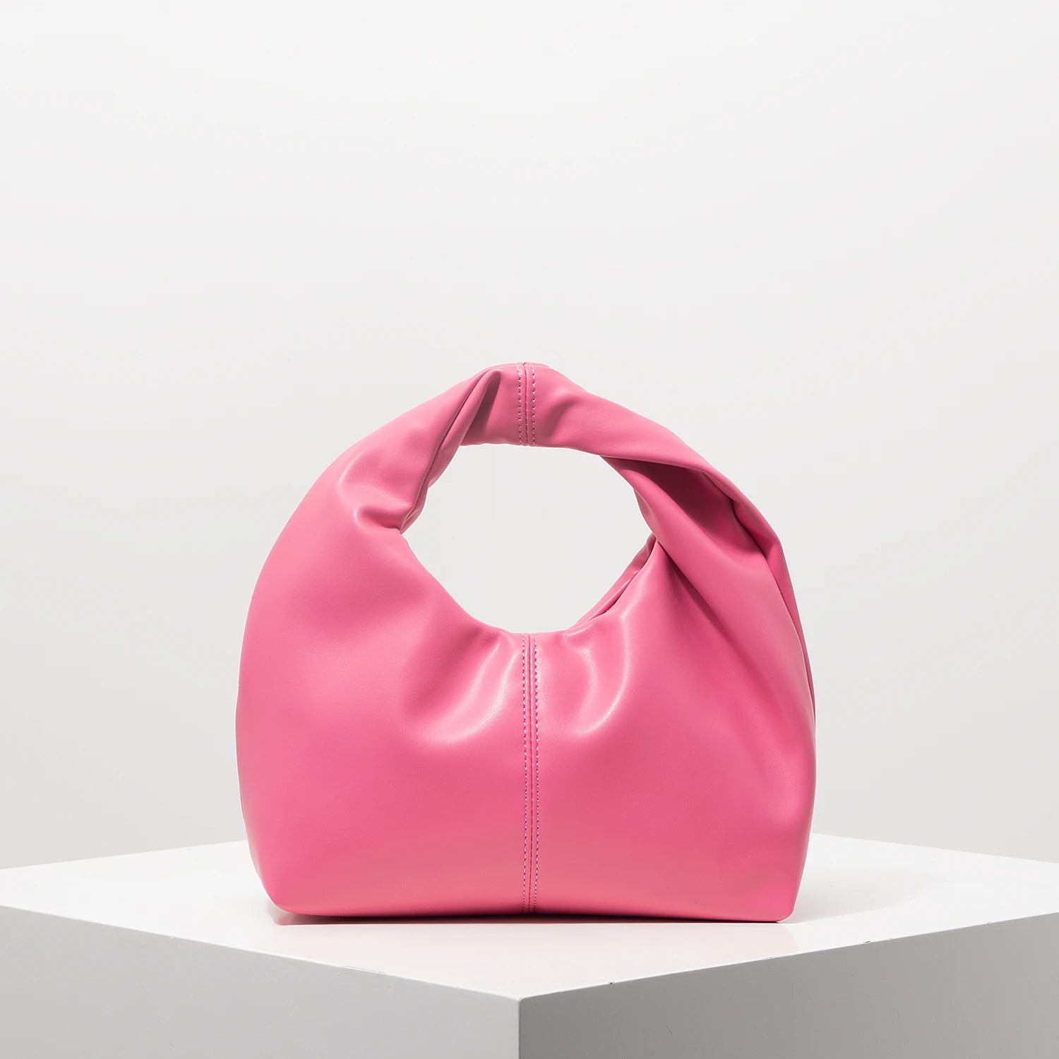 Women Twist Square Clutch Bag Simple Solid Color Shoulder Handbag