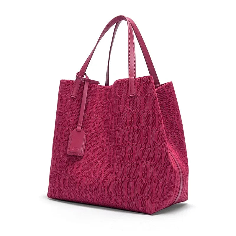 Women Classic Large Capacity Solid Color Shoulder Handbag Fashion PU Bag